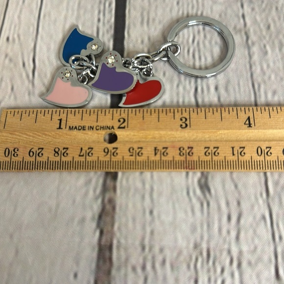 Coach new in box beautiful colored heart keychain - Picture 4 of 5